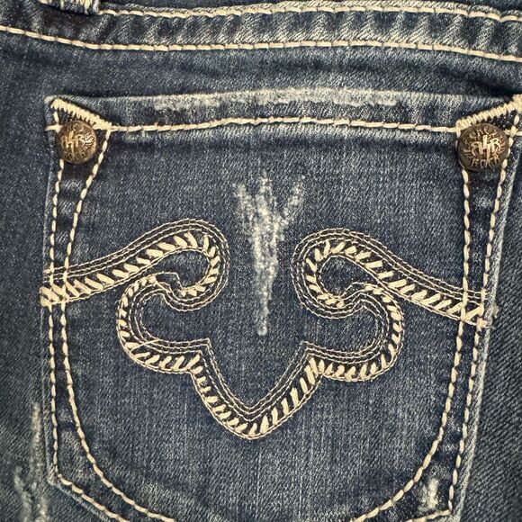 Express rerock Women's Dark Blue Skinny Jeans distressed fall football school 6 - Picture 10 of 11